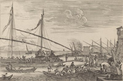 リヴォルノの要塞、おそらくc。 16541655。 作： Stefano della Bella