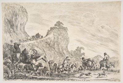 エジプトのジェイコブの旅、ca。 1647年。 作： Stefano della Bella