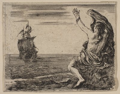 テセウスとアリアドネ（「神話のゲーム」より） Jeu de la Mythologie, 1644. 作： Stefano della Bella