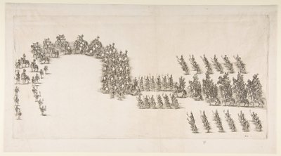 モデナカルーセルでの懐中電灯行列、1652年。 作： Stefano della Bella