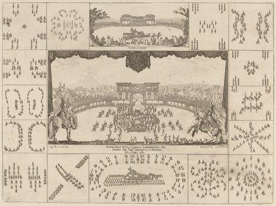 1637 年、フェルディナンド 2 世大公の結婚のためにフィレンツェで開催されたトーナメント。 作： Stefano della Bella