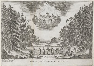 Tweede シーン: het bos van Diana 第二景 ダイアナの森（題名・オブジェ） Liberetto ter ere van de bruiloft van Ferdinando II de