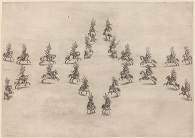 楕円形の 24 キャバリアーズ、1652 年。 作： Stefano della Bella