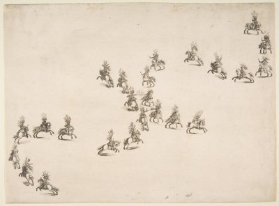24人のキャバリアがダブルSを組む（1652年 作： Stefano della Bella