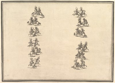 ラガラデッレスタジョーニ、1652年から2人の列を組み、形成する24人のライダー。 作： Stefano della Bella
