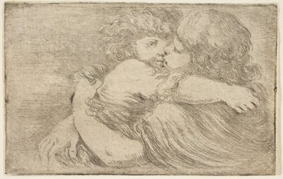 抱き合う二人の子供 1662年頃 作： Stefano della Bella