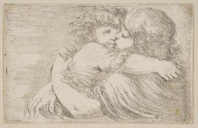 二人の子供たちの抱擁、カリフォルニア州。 1662年。 作： Stefano della Bella