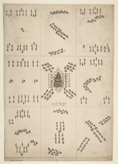 馬のバレエのさまざまな人物像、1652年。 作： Stefano della Bella