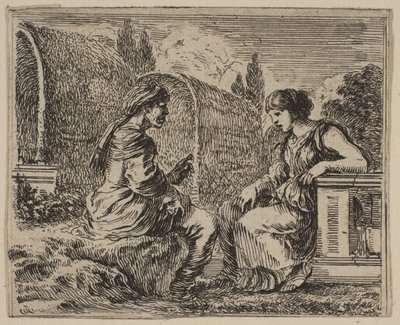 Vertumnus and Pomona、Game of Mythology Jeu de la Mythologie、1644。 作： Stefano della Bella