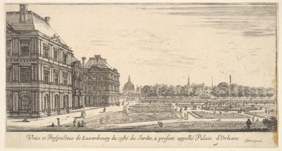パレドルレアンの庭園側から見たルクセンブルグの景色、... 1649-51年。 作： Stefano della Bella