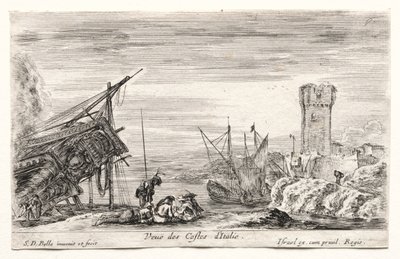 イタリアの海岸の景色。 作： Stefano della Bella