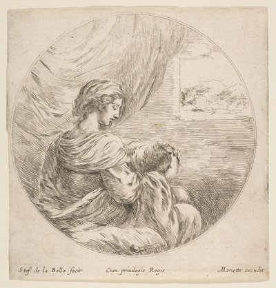 ヴァージンナーシングクライストチャイルド、ca。 1641年。 作： Stefano della Bella