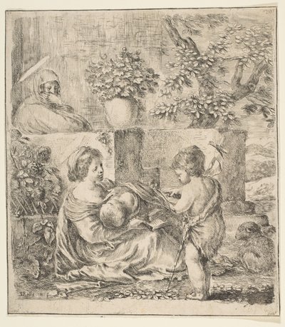 聖母子と聖洗礼者ヨハネと聖エリザベス、ca。 1641年。 作： Stefano della Bella