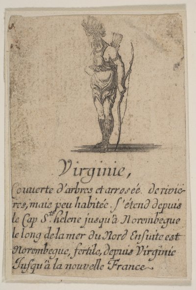 ヴァージニア、「地理学のゲーム」より Jeu de la Géographie, 1644. 作： Stefano della Bella