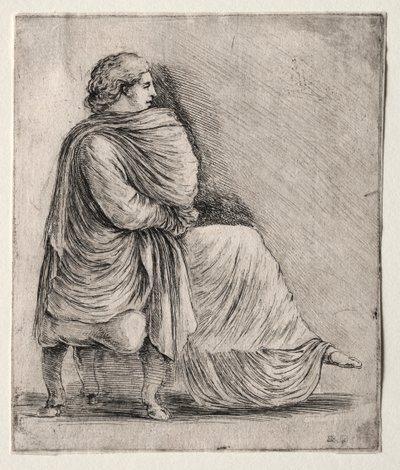スツールに座る女性 作： Stefano della Bella
