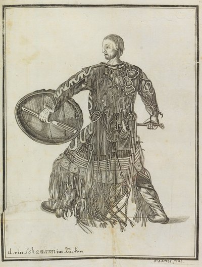 シャーマン。 国の説明より カムチャツカ、c。 1750年。 作： Steller