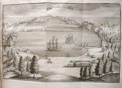 ペトロパブロフスク港の眺め、1755 年 作： Stepan Petrovich Krasheninnikov