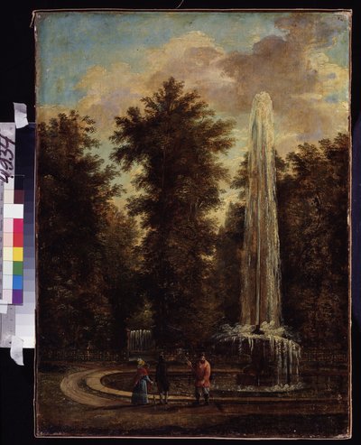 「公園の噴水の眺め」ステパン・フィリポビッチ・ガラクティノフ (1779-1854) による絵画 M. クロシツキー美術館、セヴァストポリ 作： Stepan Philippovich Galaktionov