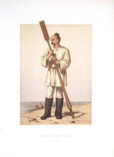 キエフ大公スヴィアトスラフ 1 世の衣服、1877 年 作： Stepan Stepanovich Strekalov