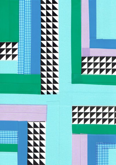 Criss cross I, 2017（紙にテープ） 作： Stephen Dow