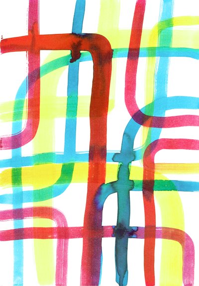 交差点、2016年（紙にインク） 作： Stephen Dow