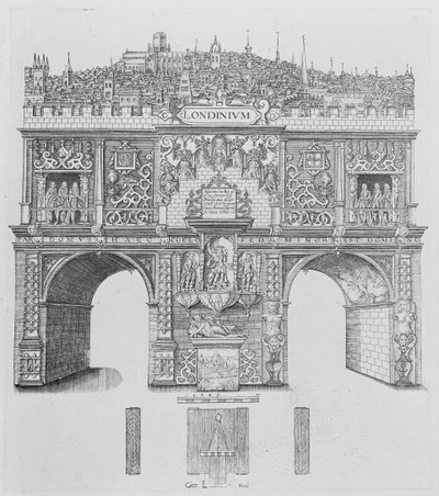 ウィリアム・キップによって彫刻された凱旋門、1604 作： Stephen Harrison