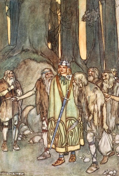 「そしてその夜、孤独な小屋でごちそうと喜びがありました」、c1910。 作： Stephen Reid