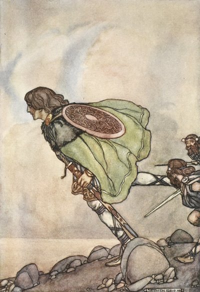 彼らは丘と飛行機で彼を走らせました.T.W. Rolleston（カラーリソ） 作： Stephen Reid