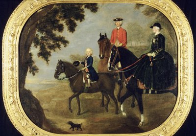 ジョージ・ハンプトン卿と家族」1738年頃（パネルに油彩 作： Stephen Slaughter
