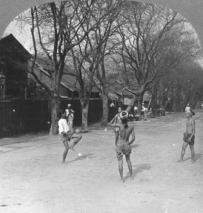 ビルマのネイティブボールゲーム、1908 作： Stereo Travel Co