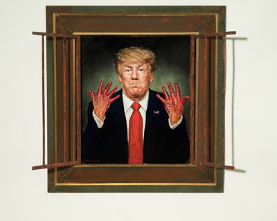 トランプ・インディテッド、2020年（油彩・パネル） 作： Steven Skollar