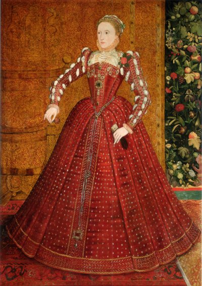 イギリスのエリザベス1世の肖像The Hampden Portrait、ca 1563 作： Steven van der Meulen