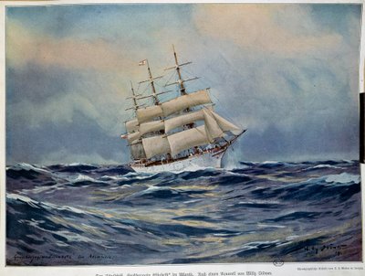ウィリー・スタワー（1864-1931）の水彩画「エリザベート大公妃の船」。1909.パリ、装飾美術 作： Willy Stoewer 