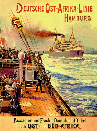 ドイツ東アフリカラインの広告ポスター、ハンブルク、1904 作： Stoewer Willy