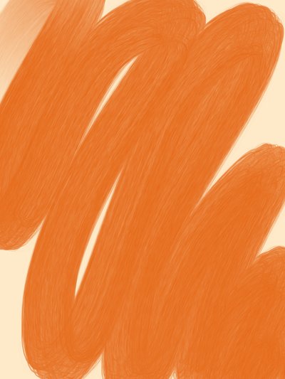 オレンジの筆触による抽象画 作： 