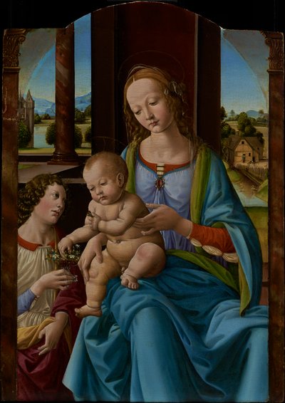 マドンナと子供 作： Studio of Lorenzo di Credi