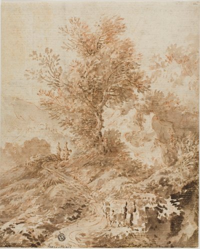 曲がりくねった道を行く旅人たち 作： Style of Alessio de Marchis