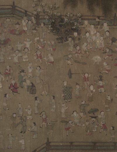 1100 年代から 1200 年代の 100 人の子供たちの遊び。 作： Su Hanchen