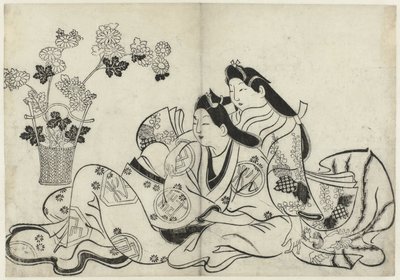 エロティックなパフォーマンス 花に与する教（連載タイトル） 作： Sugimura Jihei (attributed to)