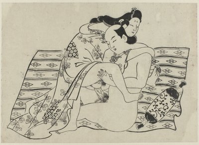 エロティックなパフォーマンス 花に与する教（連載タイトル） 作： Sugimura Jihei (attributed to)