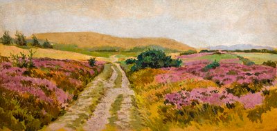 ヘザーのある風景（紙に水彩） 作： Sunderland Rollison