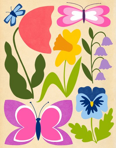 春の庭の蝶たち 作： Susan Black