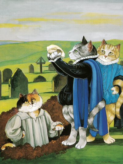 イラストは『Shakespeare Cats』より：ポスターブック（2016年出版） 作： Susan Herbert