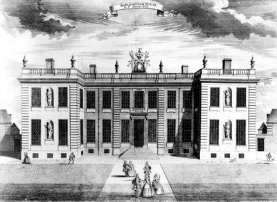 モール、ウェストミンスター、1741年のマールボロハウスのビュー 作： Sutton Nicholls