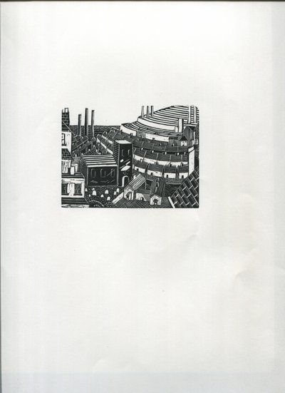 煙突（木版画） 作： Suzanne Cooper