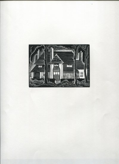 森の家（木版画） 作： Suzanne Cooper