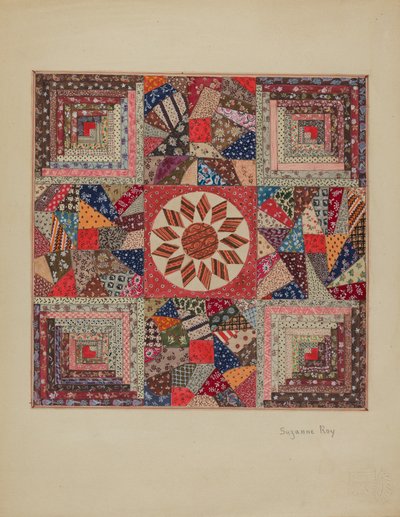 ベビーベッドカバー、c。 1936年。 作： Suzanne Roy