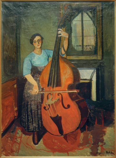 コントラバスを持つ女性 作： Marie Clementine (Suzanne) Valadon