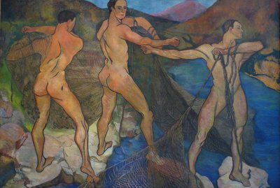 網を運ぶ、1914 作： Marie Clementine (Suzanne) Valadon