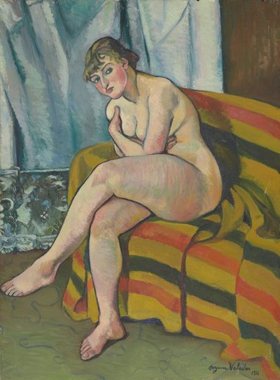 ソファに座っているヌード 作： Suzanne Valadon